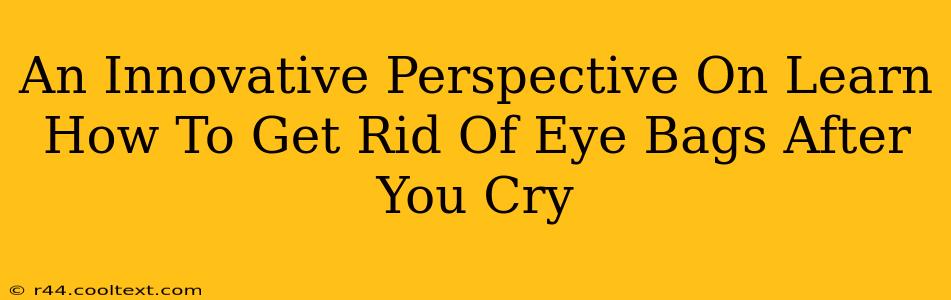 An Innovative Perspective On Learn How To Get Rid Of Eye Bags After You Cry