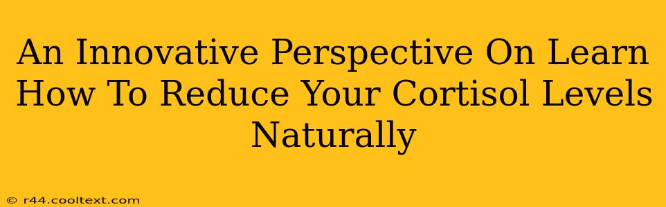 An Innovative Perspective On Learn How To Reduce Your Cortisol Levels Naturally