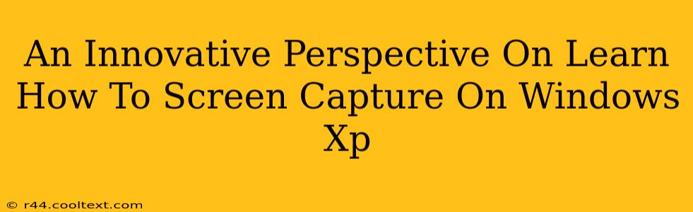 An Innovative Perspective On Learn How To Screen Capture On Windows Xp