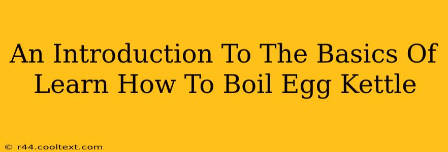 An Introduction To The Basics Of Learn How To Boil Egg Kettle