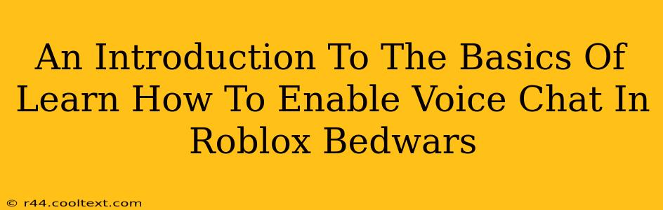 An Introduction To The Basics Of Learn How To Enable Voice Chat In Roblox Bedwars