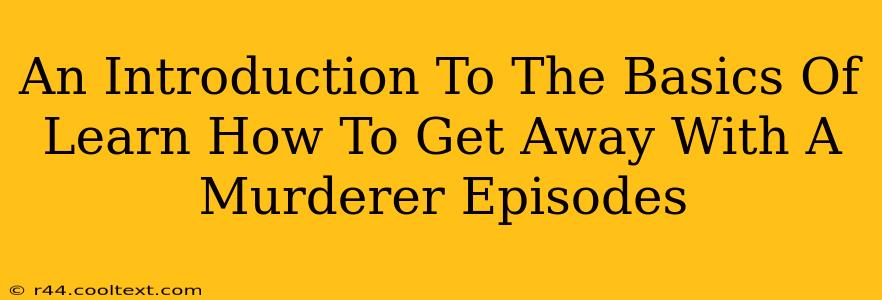 An Introduction To The Basics Of Learn How To Get Away With A Murderer Episodes