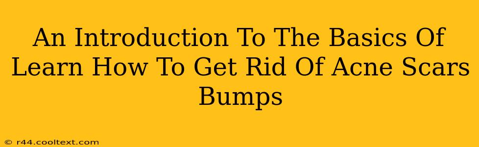 An Introduction To The Basics Of Learn How To Get Rid Of Acne Scars Bumps