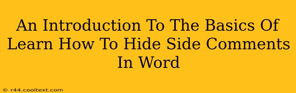 An Introduction To The Basics Of Learn How To Hide Side Comments In Word