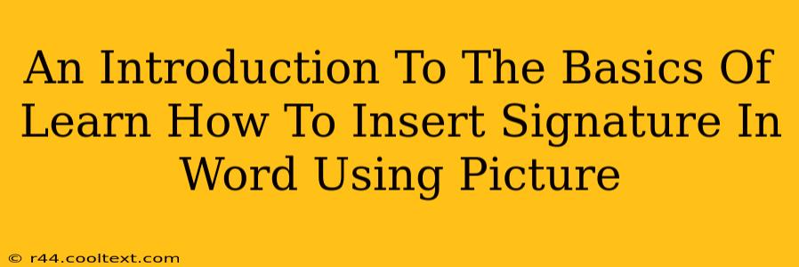 An Introduction To The Basics Of Learn How To Insert Signature In Word Using Picture