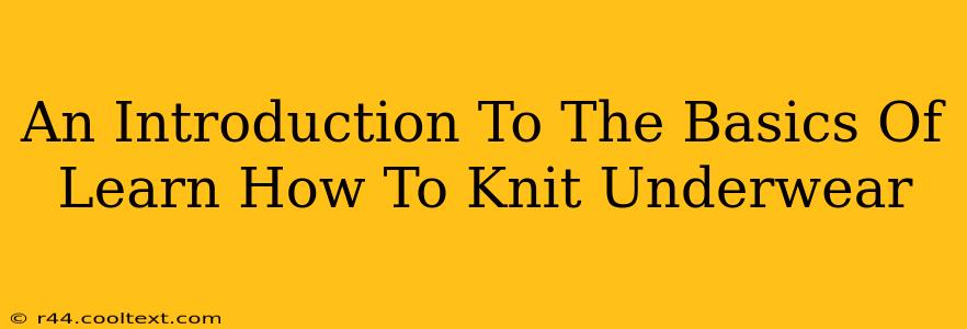 An Introduction To The Basics Of Learn How To Knit Underwear