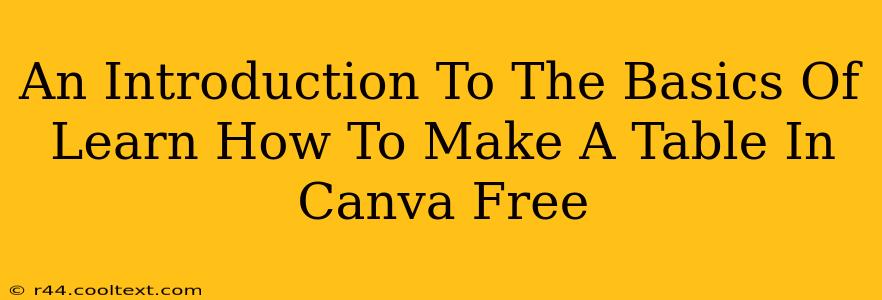 An Introduction To The Basics Of Learn How To Make A Table In Canva Free