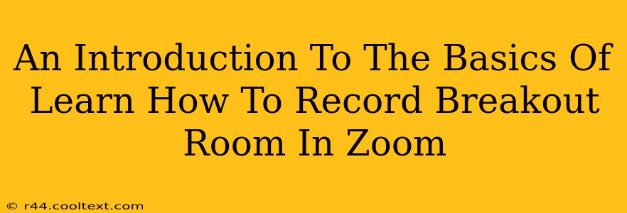 An Introduction To The Basics Of Learn How To Record Breakout Room In Zoom