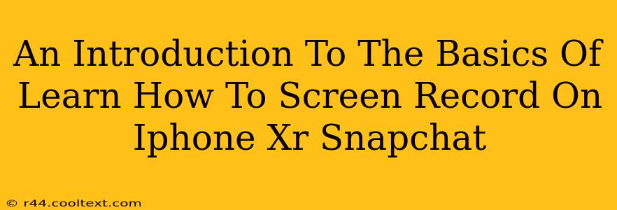 An Introduction To The Basics Of Learn How To Screen Record On Iphone Xr Snapchat