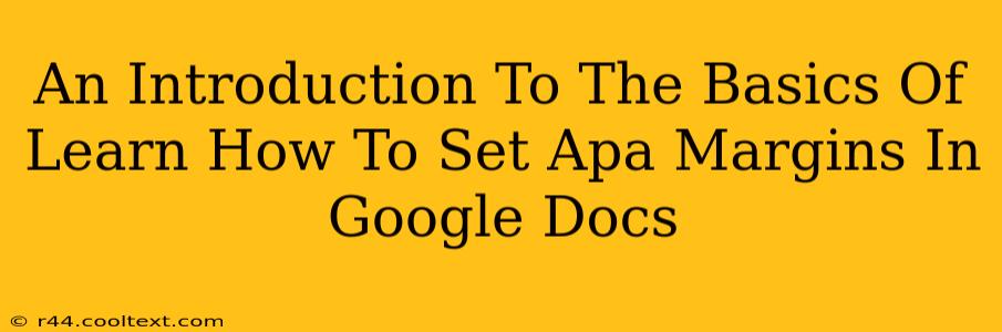 An Introduction To The Basics Of Learn How To Set Apa Margins In Google Docs