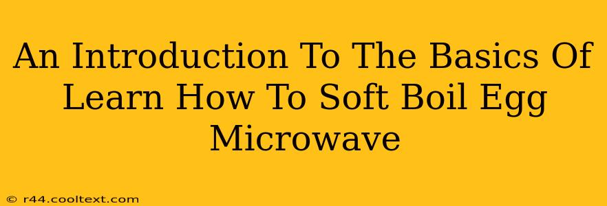 An Introduction To The Basics Of Learn How To Soft Boil Egg Microwave