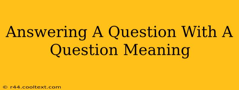 Answering A Question With A Question Meaning