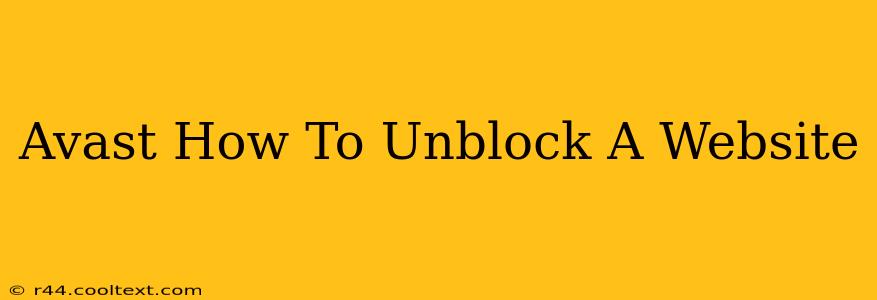 Avast How To Unblock A Website