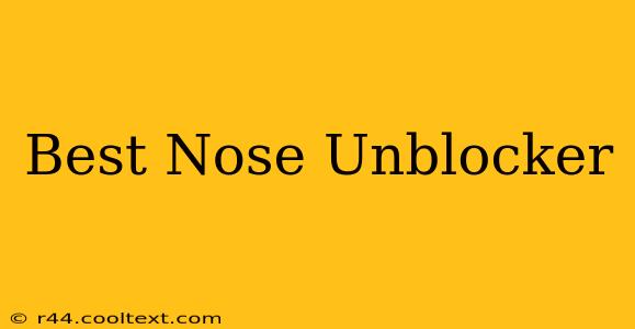 Best Nose Unblocker