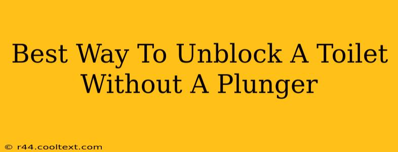 Best Way To Unblock A Toilet Without A Plunger