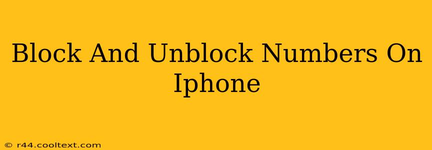 Block And Unblock Numbers On Iphone