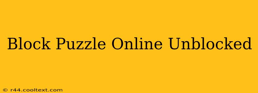 Block Puzzle Online Unblocked