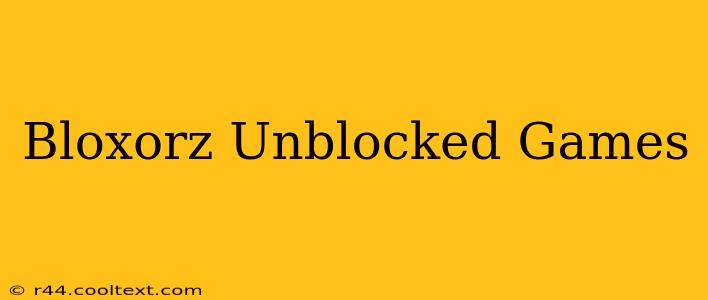 Bloxorz Unblocked Games