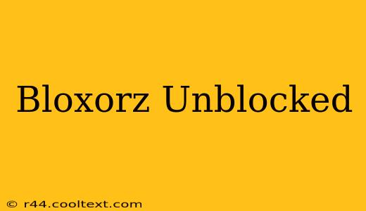 Bloxorz Unblocked