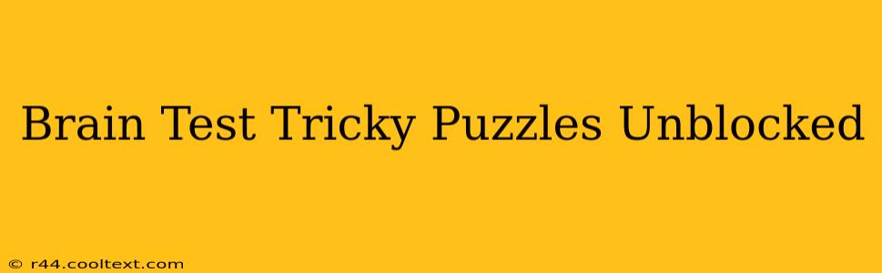 Brain Test Tricky Puzzles Unblocked