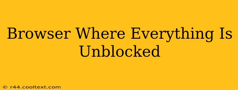 Browser Where Everything Is Unblocked