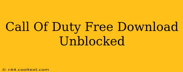 Call Of Duty Free Download Unblocked