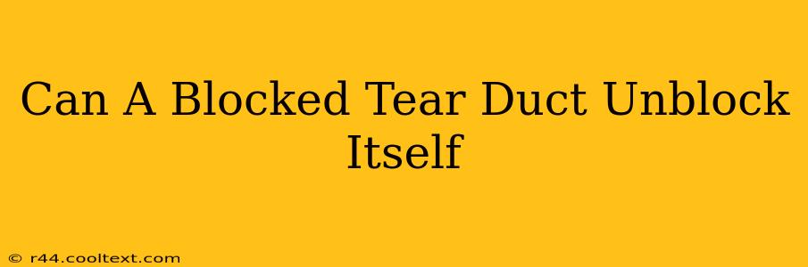 Can A Blocked Tear Duct Unblock Itself