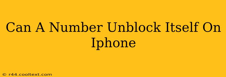 Can A Number Unblock Itself On Iphone