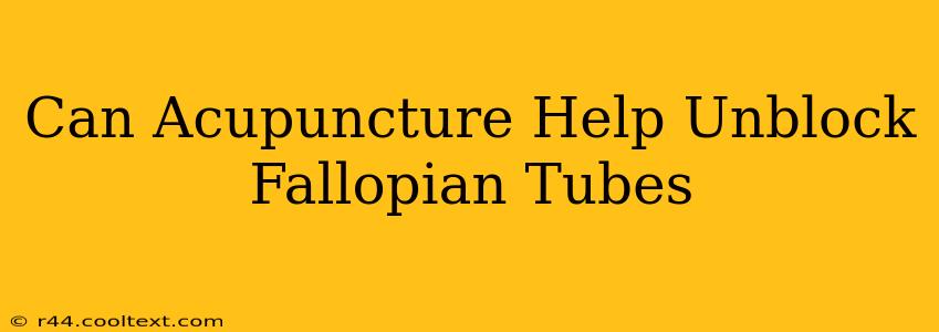 Can Acupuncture Help Unblock Fallopian Tubes