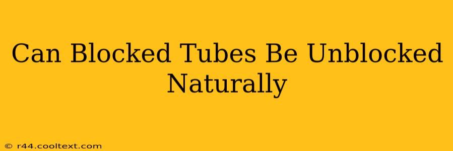 Can Blocked Tubes Be Unblocked Naturally