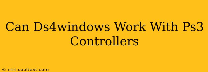 Can Ds4windows Work With Ps3 Controllers