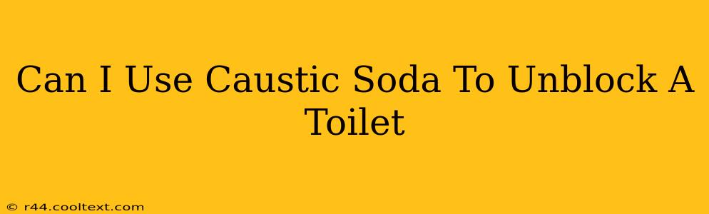 Can I Use Caustic Soda To Unblock A Toilet