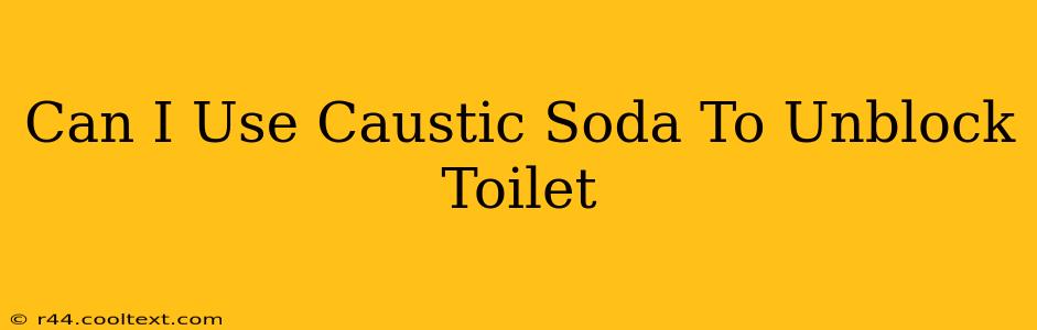 Can I Use Caustic Soda To Unblock Toilet