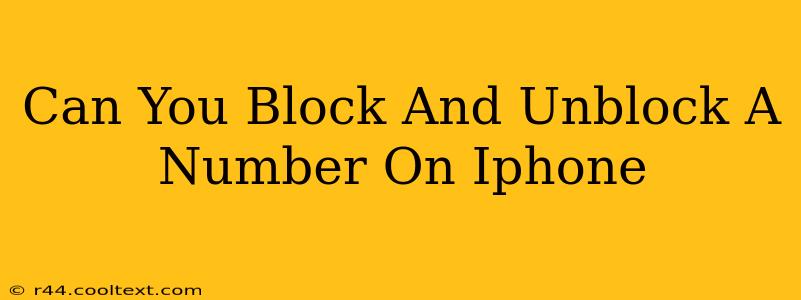 Can You Block And Unblock A Number On Iphone