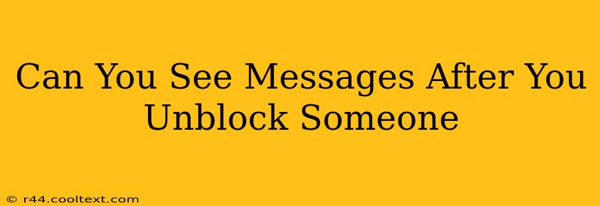 Can You See Messages After You Unblock Someone