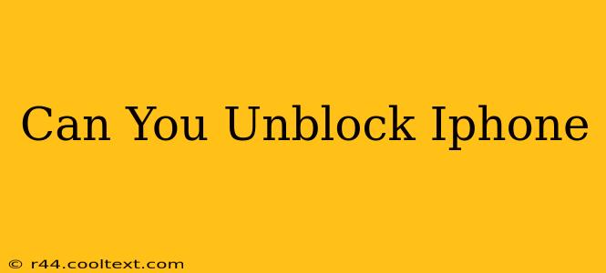 Can You Unblock Iphone