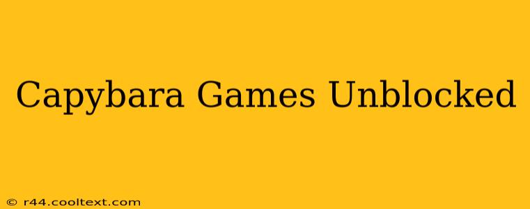 Capybara Games Unblocked