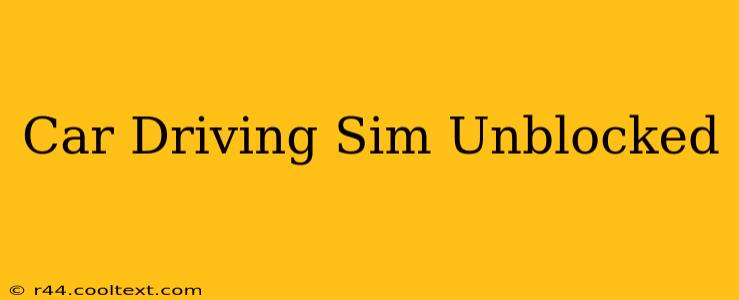 Car Driving Sim Unblocked