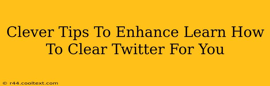 Clever Tips To Enhance Learn How To Clear Twitter For You