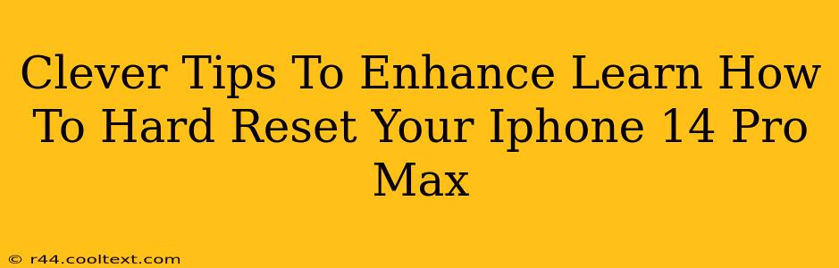 Clever Tips To Enhance Learn How To Hard Reset Your Iphone 14 Pro Max