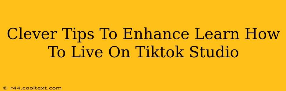 Clever Tips To Enhance Learn How To Live On Tiktok Studio