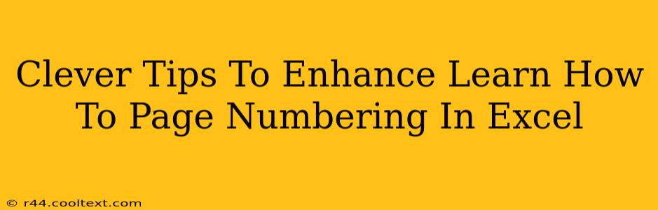 Clever Tips To Enhance Learn How To Page Numbering In Excel