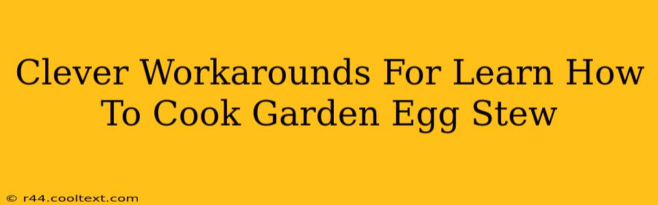 Clever Workarounds For Learn How To Cook Garden Egg Stew