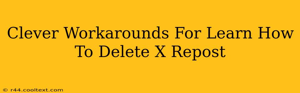 Clever Workarounds For Learn How To Delete X Repost