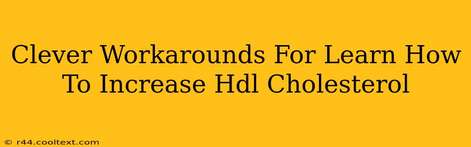 Clever Workarounds For Learn How To Increase Hdl Cholesterol