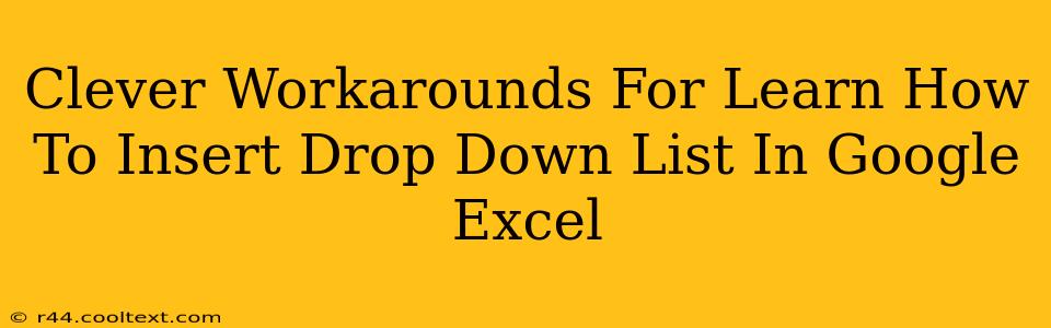 Clever Workarounds For Learn How To Insert Drop Down List In Google Excel