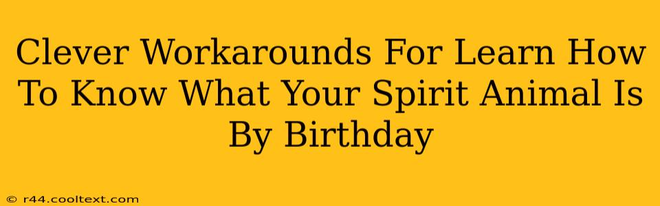 Clever Workarounds For Learn How To Know What Your Spirit Animal Is By Birthday