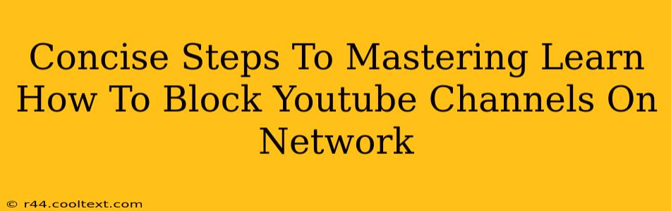 Concise Steps To Mastering Learn How To Block Youtube Channels On Network