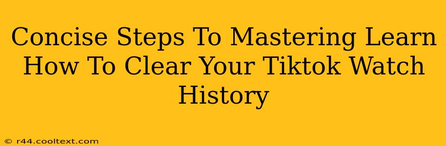 Concise Steps To Mastering Learn How To Clear Your Tiktok Watch History