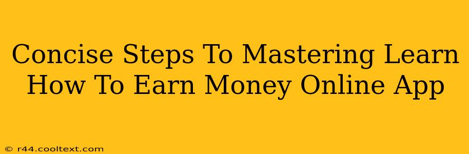 Concise Steps To Mastering Learn How To Earn Money Online App